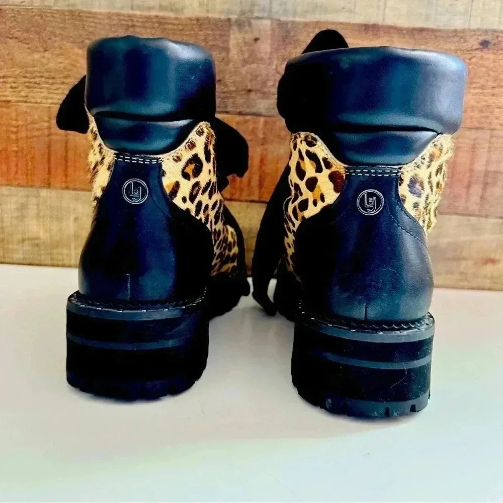 Liu.Jo Cowhide Leather Leopard Ankle Boots
